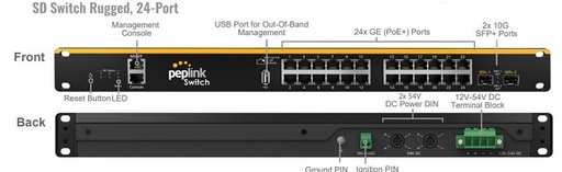 Peplink SD Switch 24-Port Rugged Managed PoE+ Switch